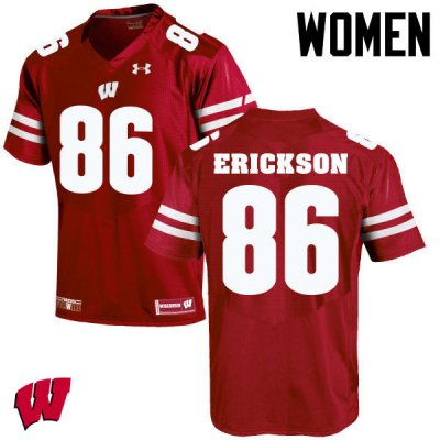 Women's Wisconsin Badgers NCAA #86 Alex Erickson Red Authentic Under Armour Stitched College Football Jersey FW31Z56RJ